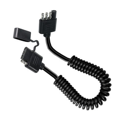 4ピンコイルトレーラーライト延長ケーブル 防水 1.2M ブラック