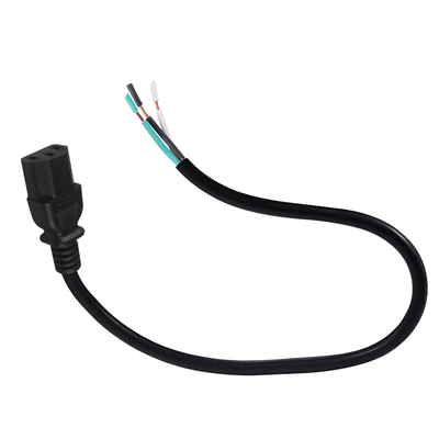 IEC C13 - ストリップワイヤー電源ケーブル - サーバー、PDU、電力配分用オープンエンド裸線付きAC電源コード、10A 250V