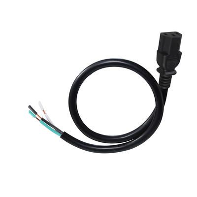 IEC C13 - ストリップワイヤー電源ケーブル - サーバー、PDU、電力配分用オープンエンド裸線付きAC電源コード、10A 250V