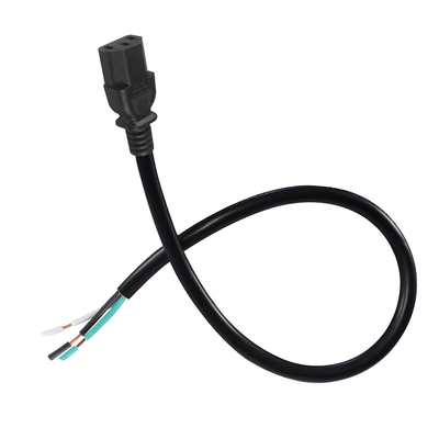 IEC C13 - ストリップワイヤー電源ケーブル - サーバー、PDU、電力配分用オープンエンド裸線付きAC電源コード、10A 250V