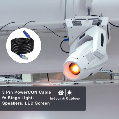 PowerCON 延長ケーブル - 3ピンロックAC電源コード、舞台照明、音響機器、イベント電源供給用