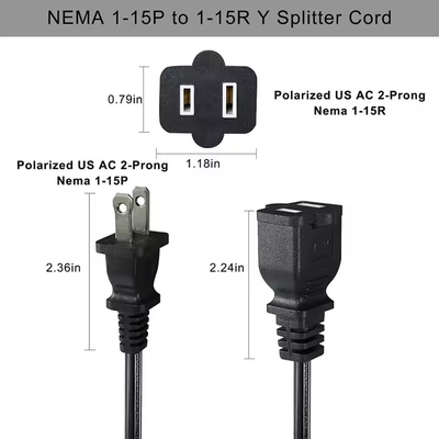 1〜4 NEMA 1-15P フラットプラグ パワースプリッタ - 空間節約 125V 15A マルチ・アウトレット拡張子