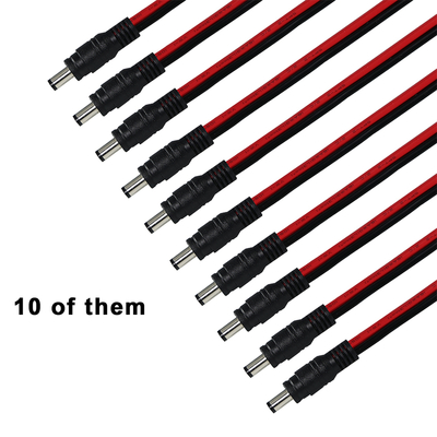 DCメスプラグ・トゥ・ティナードワイア 電源ケーブル,5.5x2.1mmまたは5.5x2.5mm,CCTV,LED,DIY用の12VDC電源アダプターコード