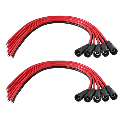 DCメスプラグ・トゥ・ティナードワイア 電源ケーブル,5.5x2.1mmまたは5.5x2.5mm,CCTV,LED,DIY用の12VDC電源アダプターコード