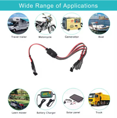 SAE 1〜3 Way パワースプリッタケーブル,SAE Y アダプタ ソーラーパネル,バッテリー充電器,12V DC 電源配送