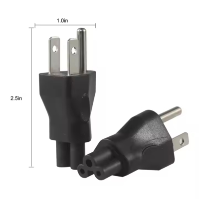 NEMA 5-15P to IEC C5 ラップトップ用電源アダプターケーブル