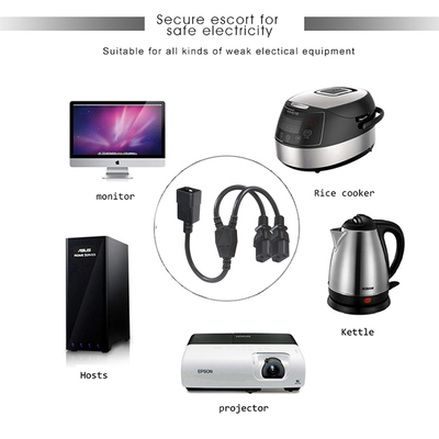 C20 - 2x C13 Y字型スプリッター電源コード 15A 250V 純銅