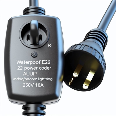 防水E26ランプホルダー AUプラグと303スイッチ 250V 10A