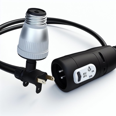 防水E26ランプホルダー AUプラグと303スイッチ 250V 10A