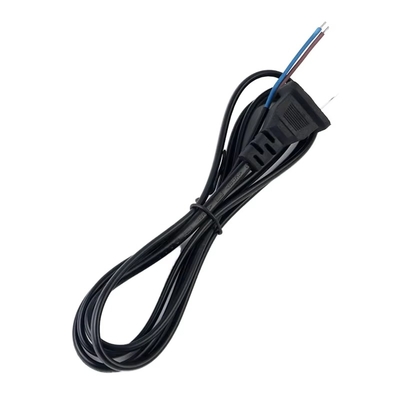 NEMA 1-15P 2極電源コード、錫メッキストリップエンド付き 18AWG
