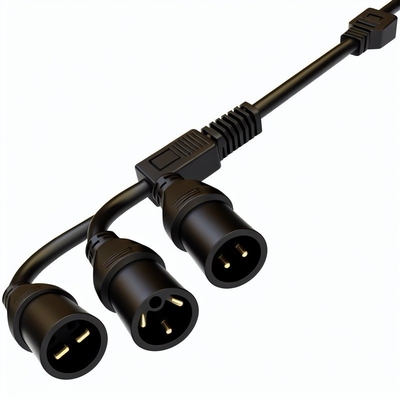 C20 - デュアル C13 電源スプリッターケーブル 6フィート 250V ブラック PVC