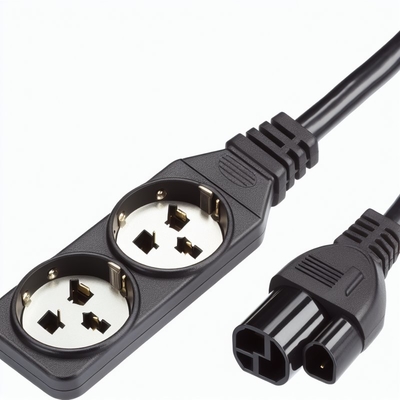 C20 - デュアル C13 電源スプリッターケーブル 6フィート 250V ブラック PVC