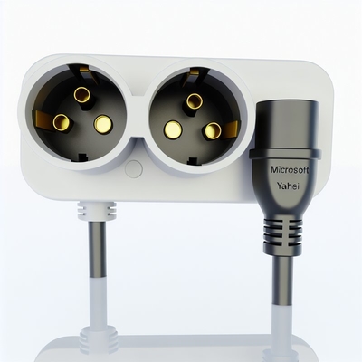 C20 - デュアル C13 電源スプリッターケーブル 6フィート 250V ブラック PVC