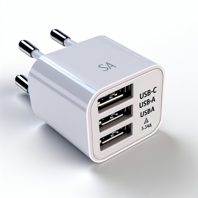 SAプラグUSB充電器 USB-CとUSB-Aポート 5V 3.4A