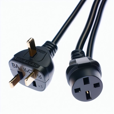 英国 BS1363 電源コード、IEC C5 コネクタ、3A ヒューズ、250V