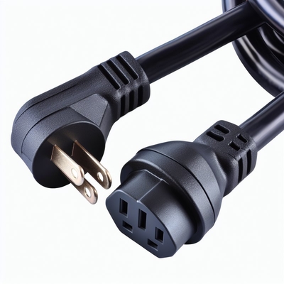 NEMA 5-15P から IEC C5 電源コード 14AWG 250V 16A 黒