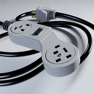 2フィート NEMA 5-15P - 2 NEMA 5-15R 電源スプリッターコード（スイッチ付き）