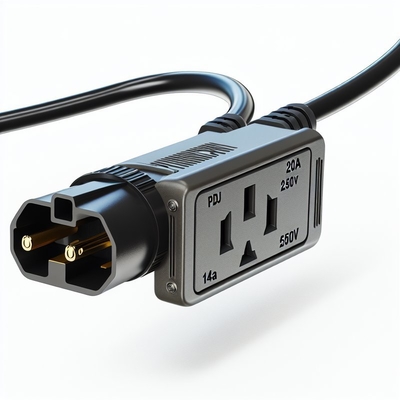 C19からC20電源コード 20A 重量用 250V 0.8M PVCケーブル