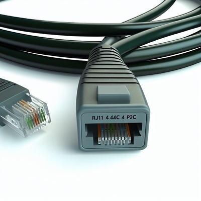 25フィート ブラック RJ11 電話ケーブル 4P4C 4P2C 延長コード