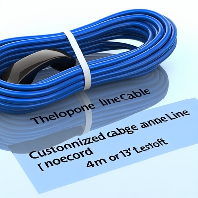カスタマイズされたRJ9 RJ11 RJ12電話ケーブル 4P4C 28AWG PVC