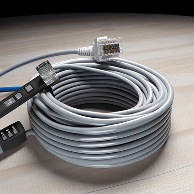 CAT 3 電話ケーブル RJ9 RJ11 RJ22 4芯 PVC フラットコイル
