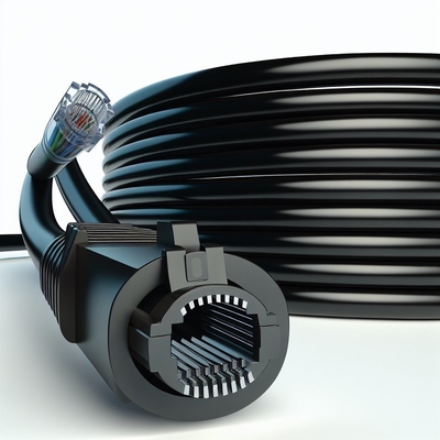 RJ11 RJ12 スパイラル電話ケーブル 6ft 24AWG 350MHz シールド