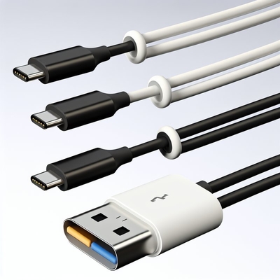 USB A to Type C 急速充電ケーブル 1m ブラック ホワイト