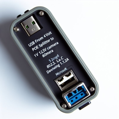 48V to 12V POE スプリッター IEEE802.3af、RJ45 および DC ケーブル付き