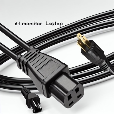 NEMA5-15P - C13 AC電源コード 1.8m 黒白 7A-15A