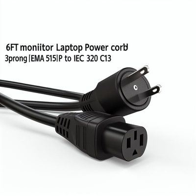 NEMA5-15P - C13 AC電源コード 1.8m 黒白 7A-15A