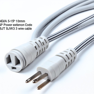 NEMA 5-15P to 5-15R 電源コード 0.5m SJT 16AWG 125V 15A