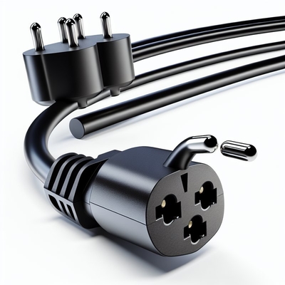 VDE認証済み EU 3ピン電源コード（シュコープラグ付き）