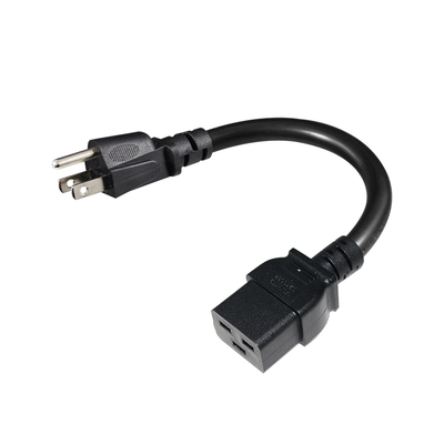 NEMA 5-15P to IEC C19 Power Cord 14AWG for Servers and PDUs