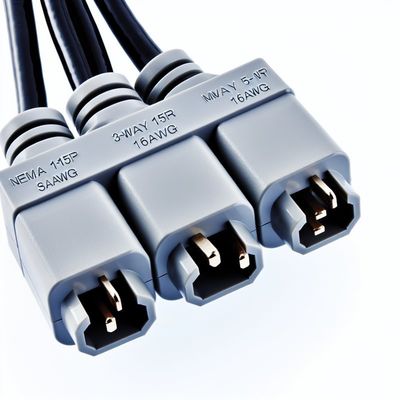 NEMA 5-15P から 3 方向 5-15R パワー スプリッタ SJTW 16AWG