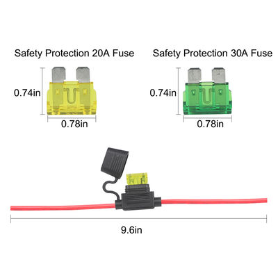 10AWGソーラー延長ケーブル（ヒューズホルダー付き 10A-30A）