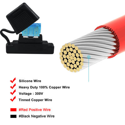 30A 自動車用 10 AWG ワイヤのインラインファイューズホルダー