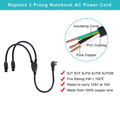 14AWG NEMA 5-15PからダブルパワーCON Y-スプリッターケーブル