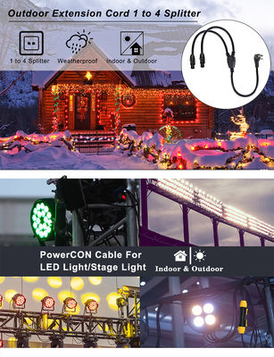 14AWG NEMA 5-15PからダブルパワーCON Y-スプリッターケーブル