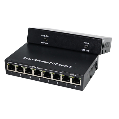 IPカメラ用12V DC出力付き8ポートリバースPoEスイッチ