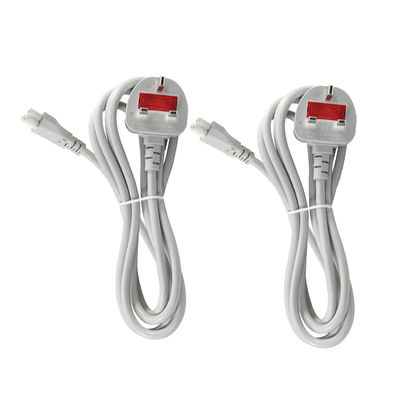 グレー UK - C5 電源コード 1.5m 3極クローバーリーフケーブル 250V 2.5A