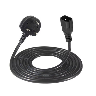 ロッキングUKプラグ - IEC C14電源コード 1.8M 10A 250V