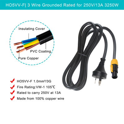 イギリスからC13電源コード 10A 250V (コンピュータおよびモニター用)