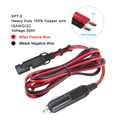 12V SAE to Car Cigarette Lighter Cable with 15A Fuse