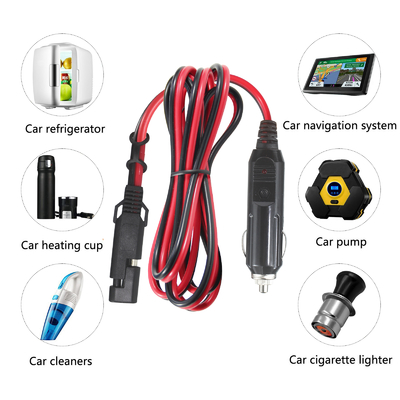 12V SAE to Car Cigarette Lighter Cable with 15A Fuse