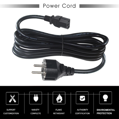 VDE 250V H05VV-F 3G1.0mm² Schuko - C13 電源コード