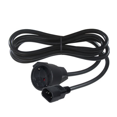 VDE CE承認 IEC C14 - Schuko アダプターケーブル H05VV-F 3G1.0mm²