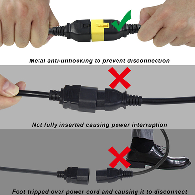 IEC C20 - C19 電源コード 14 AWG 250V 16A 黒 PVC