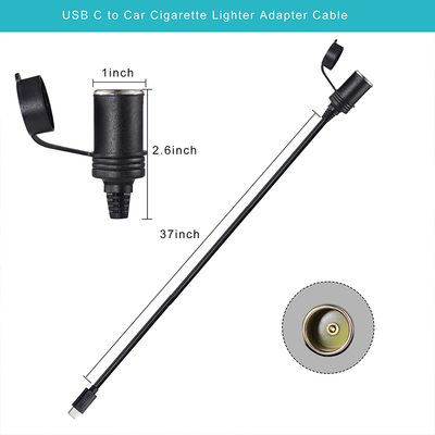 12V カー・タバコライターソケットからUSB-C 電源アダプタ 変換器 DC出力プラグとC型ポート 携帯電話 タブレット GPS ダッシュカメラ