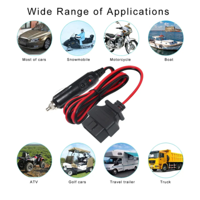 自動車用スキャナーコードリーダーECUのためのシューズを持つOBD2コネクタ診断電源ケーブルへの12V自動車タバコ点火器プラグ
