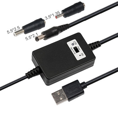 USB - 9V 12V DC 電源コンバータケーブル ステップアップブーストアダプタコード、ルーター、カメラ、スピーカー、モデム、LED用 5.5x2.1mm コネクタ付き